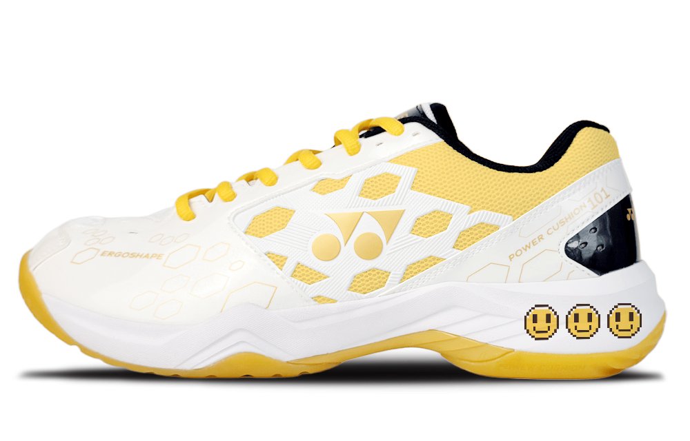 YONEX Power Cushion Abrasion Resistant Breathable Low top Badminton Shoes Unisex White Yellow
