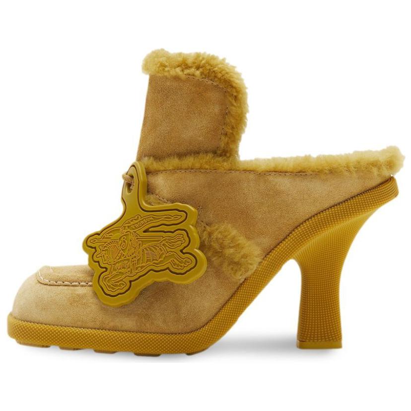 Burberry Highland Shearling-trim Suede Mules