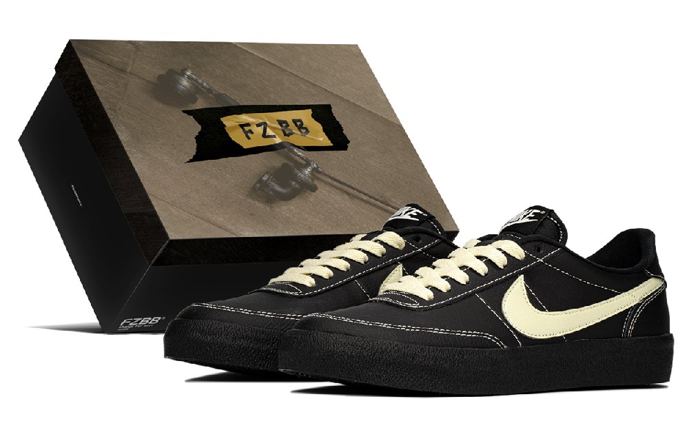 Nike Killshot Anti-Slip And Wear-Resistant Lightweight Height Increasing Low-Top Skateboard Shoes Unisex Black Beige