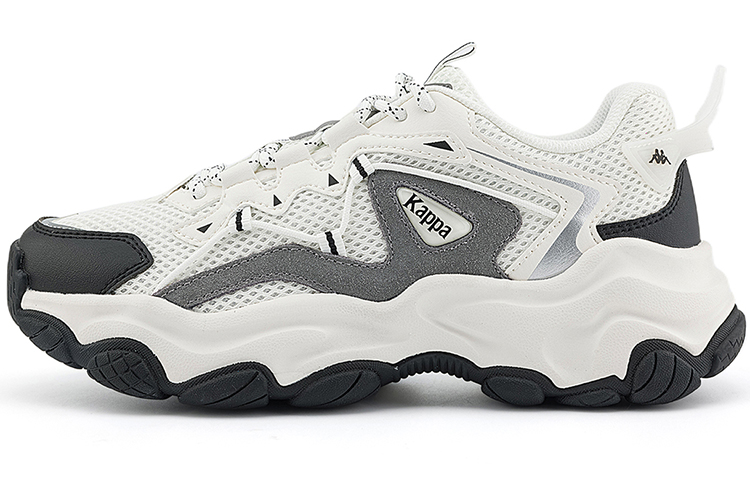 Kappa Low Top Chunky Sneakers Unisex White Black Frost Gray
