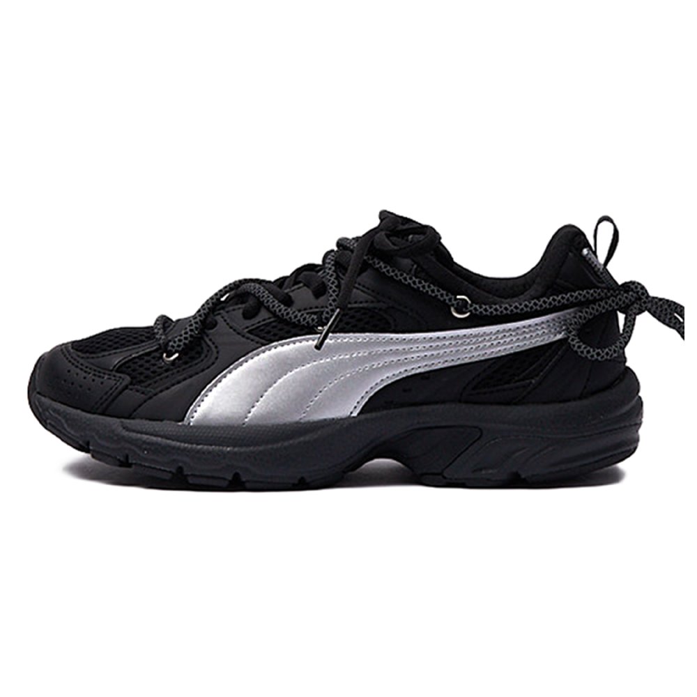 PUMA Milenio Anti-Slip Wear-Resistant Low-Top Casual Running Shoes Unisex Black Silver