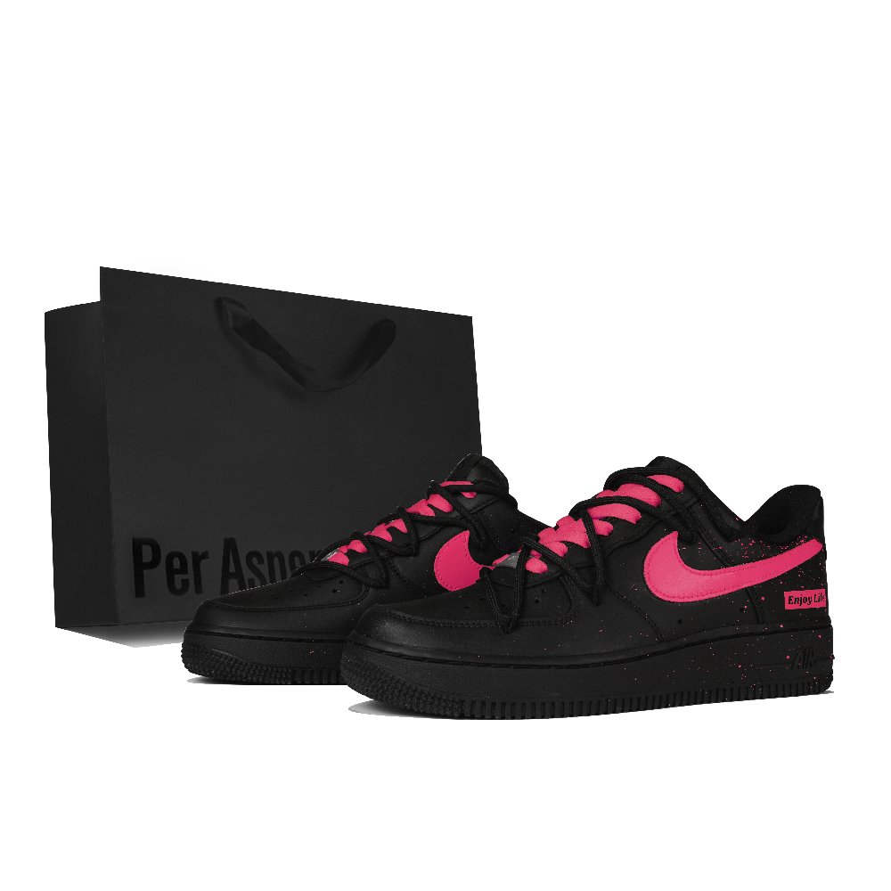 Nike Air Force 1 Slip Resistant Cushioning Abrasion Resistant Low Top Skateboard Shoes Women's Black