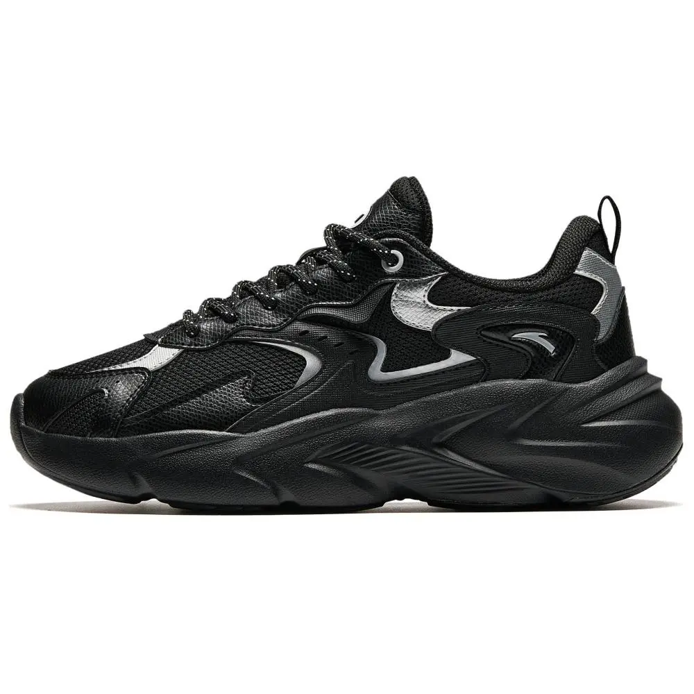 Anta Slip Resistant, Abrasion Resistant, Breathable Low top Casual Shoes Women's Black Silver