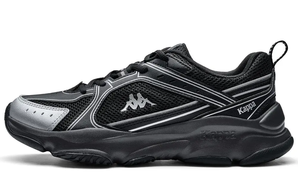 Kappa Cushioning, Wear Resistant Low top Running Shoes Unisex Black Silver