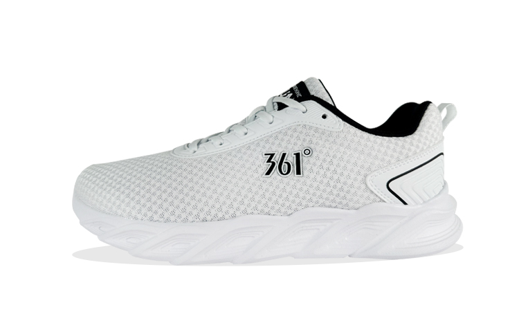 361° Lightweight And Breathable Low Top Running Shoes Men's White Black