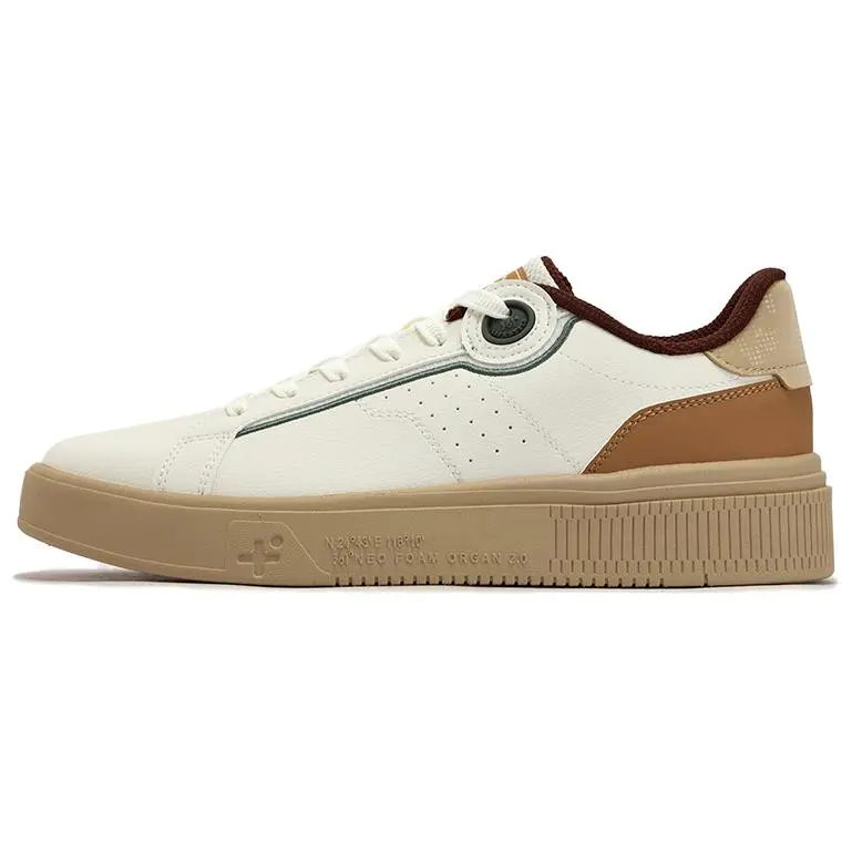 361° Abrasion Resistant Slip Resistant Mid Top Skateboard Shoes Men's White Beige Brown