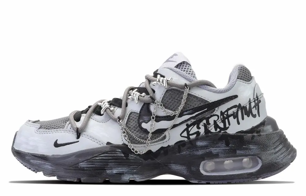 Nike Air Max Fusion Anti-Slip Wear-Resistant Low-Top Running Shoes Women's Gray