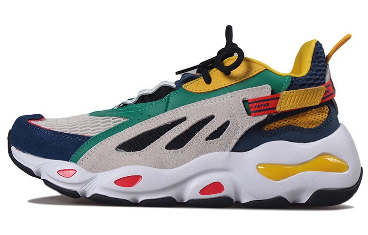 LiNing Butterfly Chunky Sneakers Men's Low Top White/Blue/Yellow