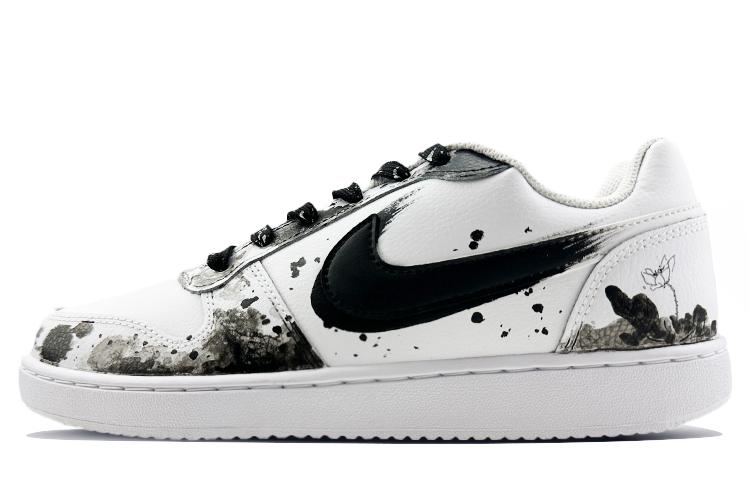 Nike EBERNON Low Low-Top Skateboard Shoes Women's Black White
