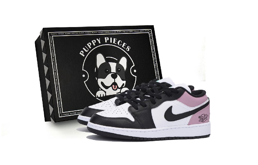 JORDAN Air JORDAN 1 Vintage Basketball Shoes Women's Low Top Black/Pink