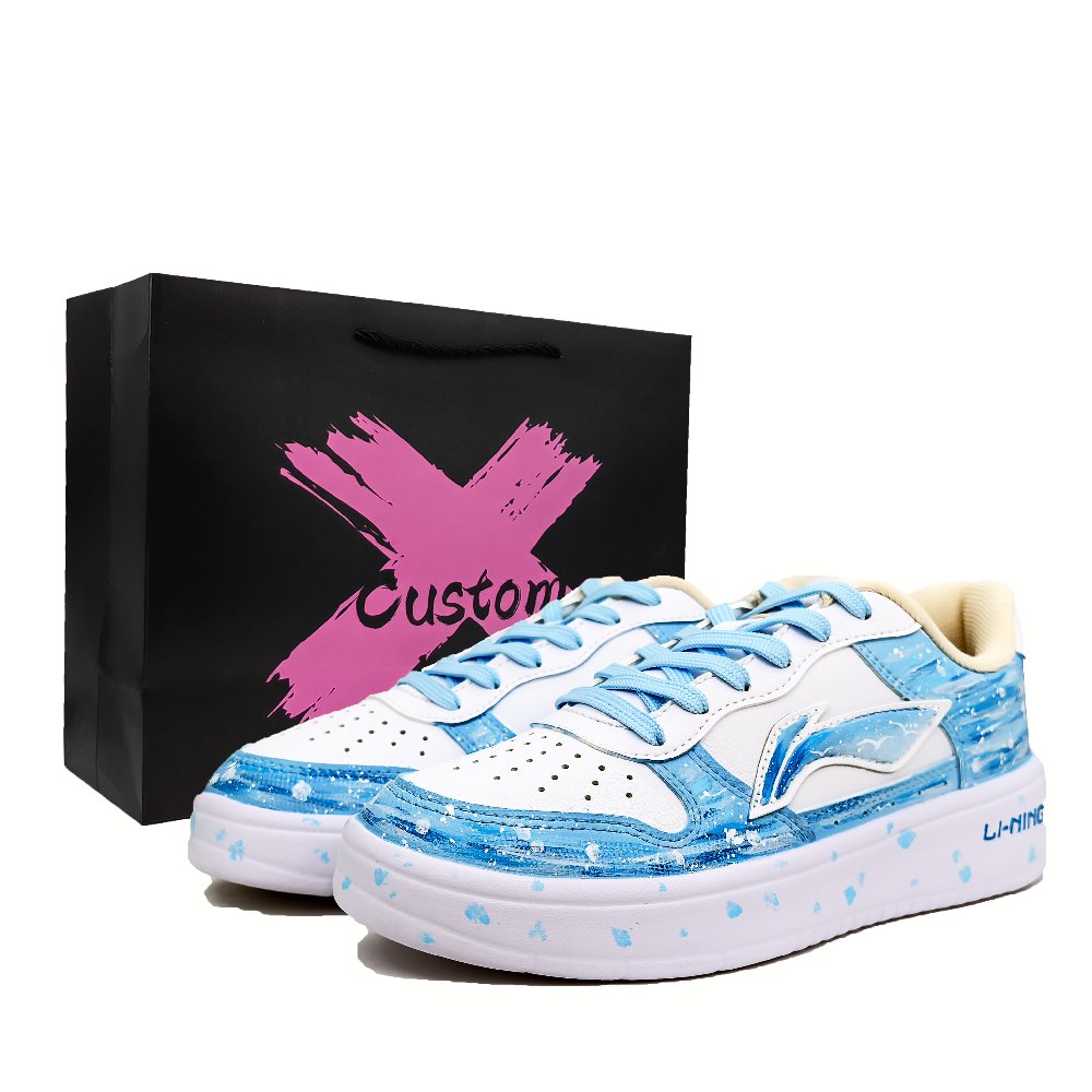 LiNing Pontoon Boats Abrasion Resistant Coverage Low Top Skateboard Shoes Women's Sky Blue