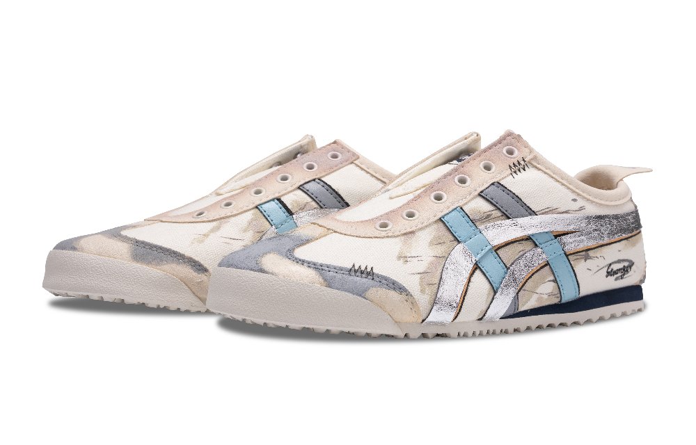 Onitsuka Tiger MEXICO 66 Anti Slip Wear Resistant Low Top Casual Shoes Unisex Beige Blue Gray
