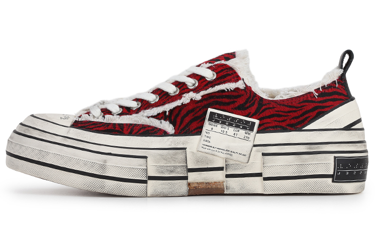 XVESSEL Canvas Shoes Unisex Low-Top Red Black