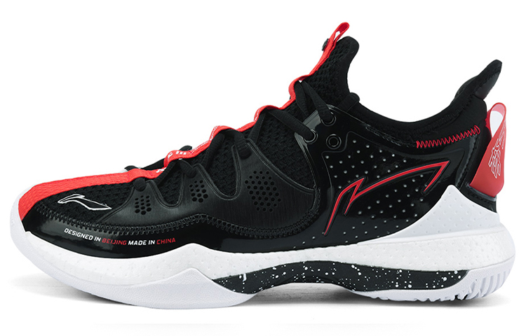LINING Badminton Shoes Unisex Mid top Black/White/Red