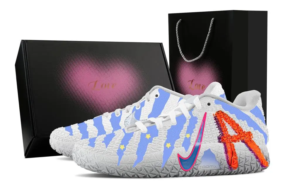 Nike Ja Morant 3 Stars, Heart Box Abrasion Resistant Low top Basketball Shoes Unisex Blue White