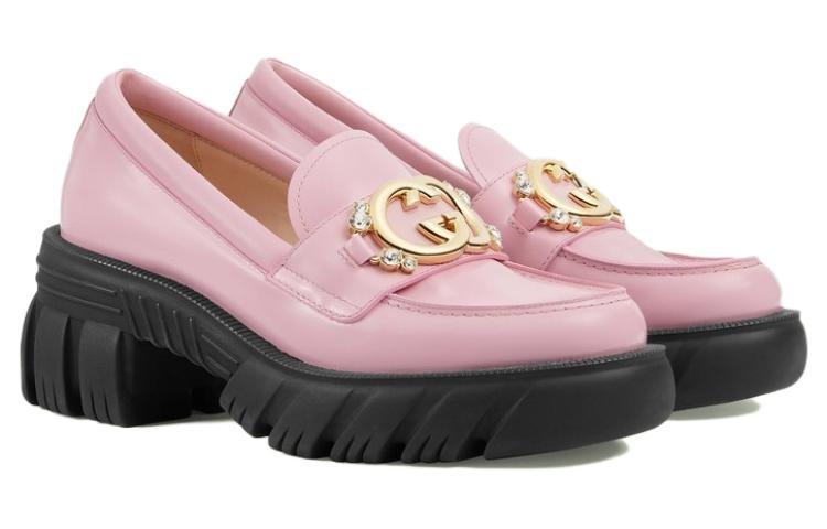 GUCCI Interlocking Platform Shoes Women's Pink