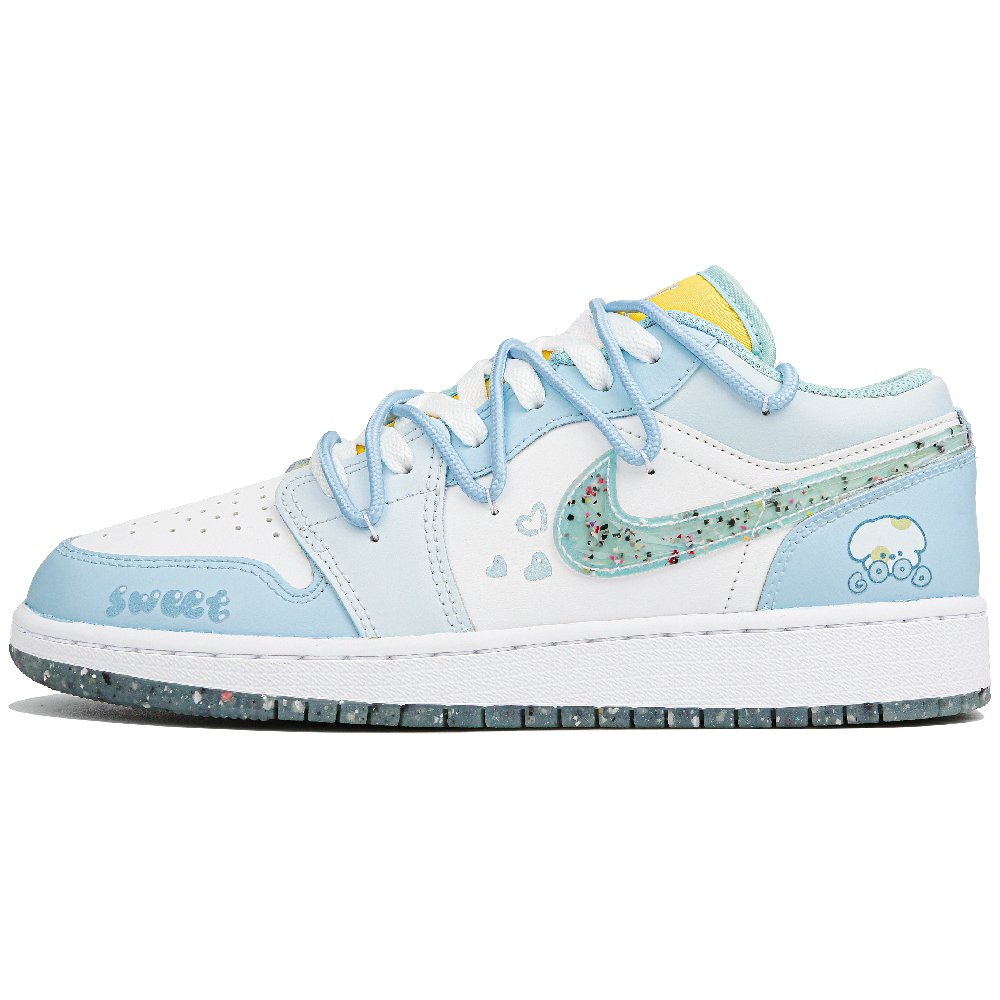 Jordan Air Jordan 1 Low Top Vintage Basketball Shoes GS Blue