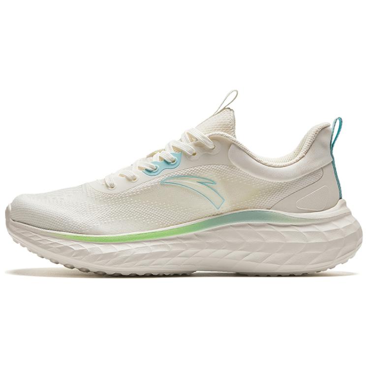 Anta Cushioning Abrasion Resistant Breathable Low Top Running Shoes Women's Ivory White