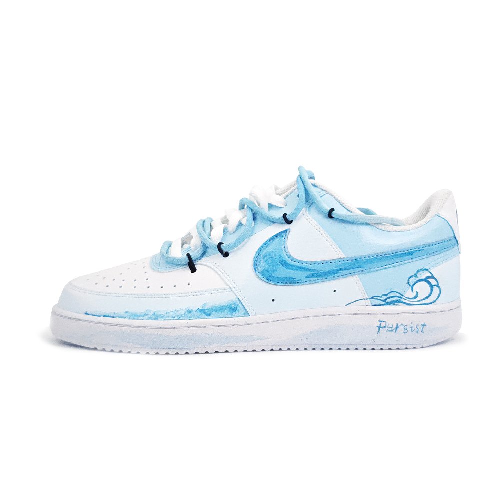 Nike Court Vision 1 Abrasion Resistant Low Top Skateboard Shoes Unisex Sky Blue