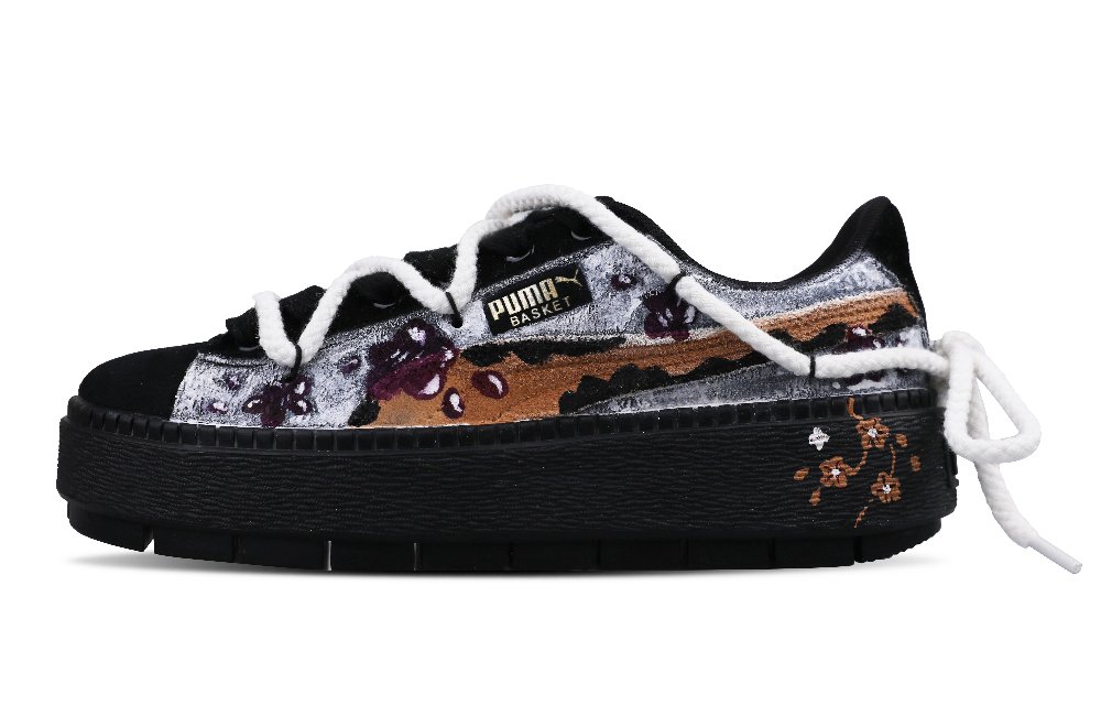 PUMA Platform Trace Breathable Low-Top Skateboard Shoes Women's Black