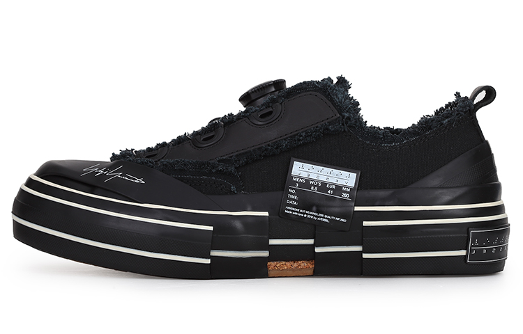 Yohji Yamamoto x VESSEL G.O.P. Lows Wear-Resistant Slip-Resistant Low-Top Canvas Shoes Unisex All Black