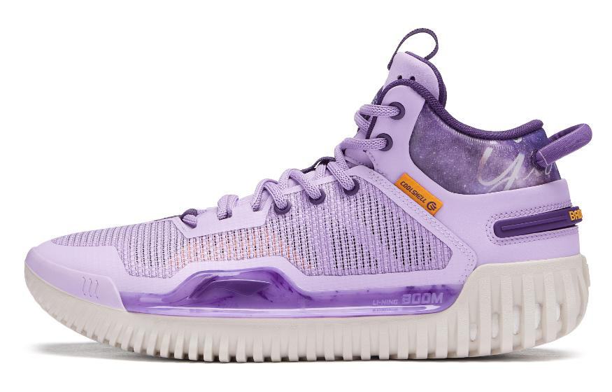 LiNing Badfive 3 Shock Absorbers Slip Resistant Abrasion Resistant Mid top Basketball Shoes Men's Purple