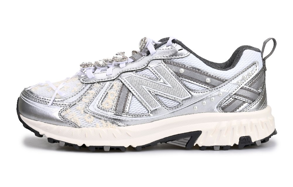 New Balance NB 410 Cushioned Slip-Resistant Low-Top Running Shoes Unisex White Silver