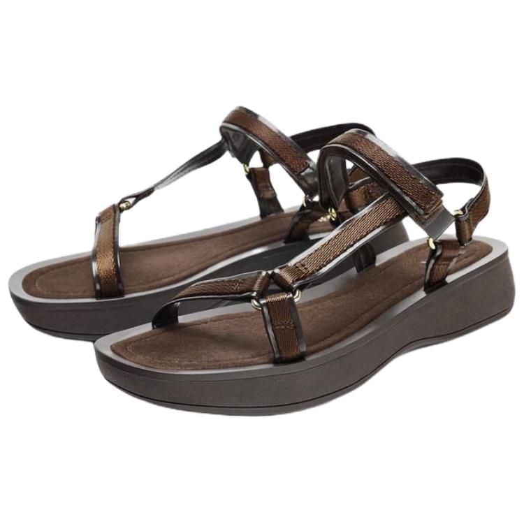 ZARA One Strap Sandals 4cm Women's Brown купить в интернет-магазине Yoocart с быстрой доставкой по России.