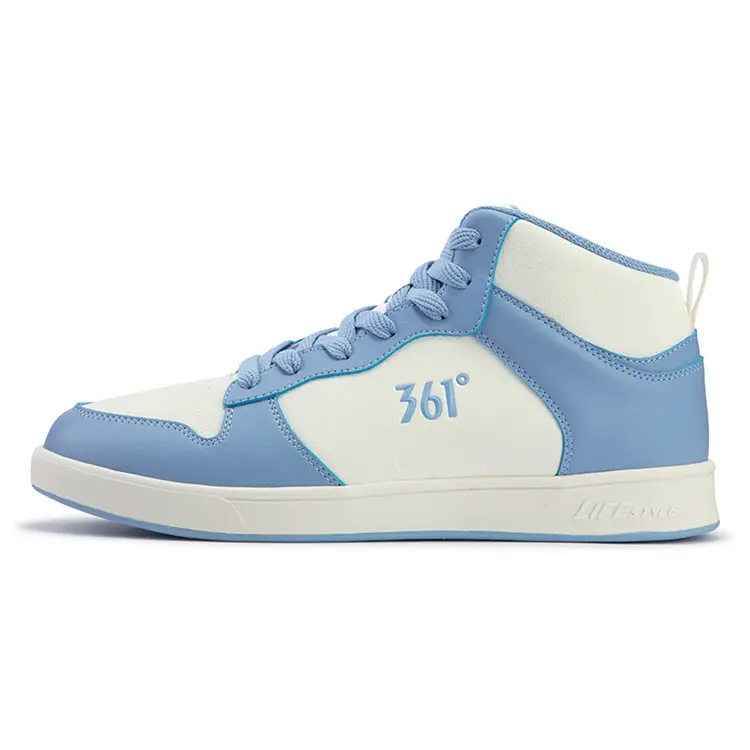 361° Air Force One Anti Slip Wear Resistant Mid Top Skateboard Shoes Men's Feather White Sky Blue