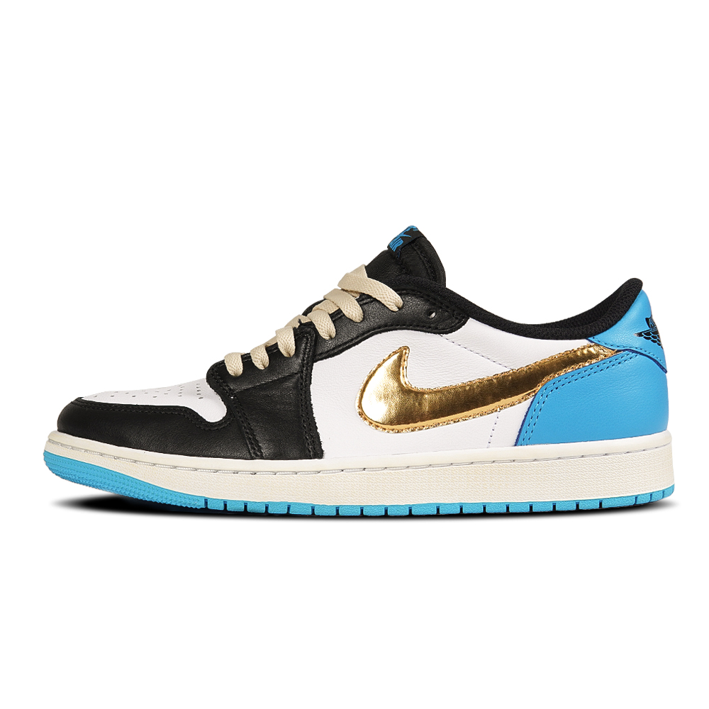 Jordan Air Jordan 1 Retro Low OG Low Top Vintage Basketball Shoes Men's Blue Gold