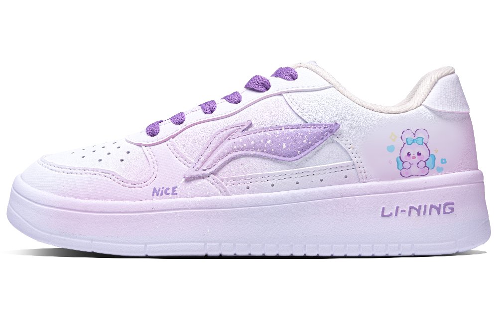 LiNing Pontoon Boats Coverage Abrasion Resistant Low top Skateboard Shoes Women's White Purple