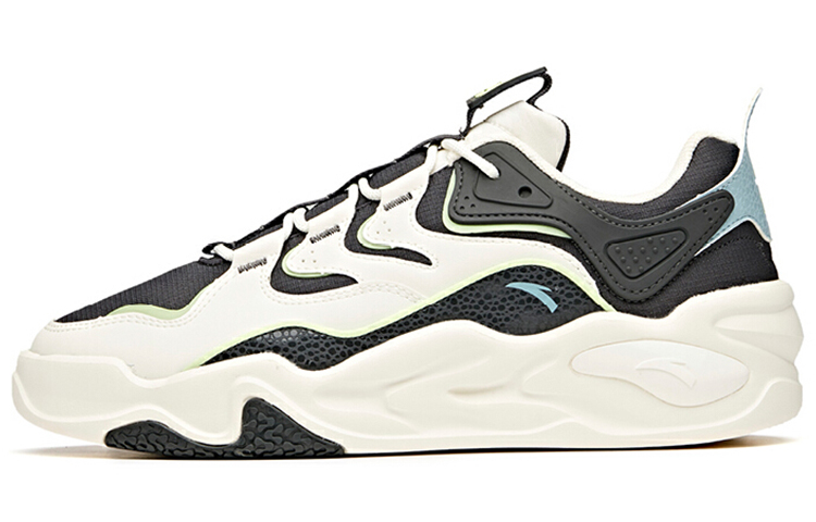 Anta Shock Absorbers Slip Resistant, Abrasion Resistant, Breathable Low Top Chunky Sneakers Men's Gray White Green
