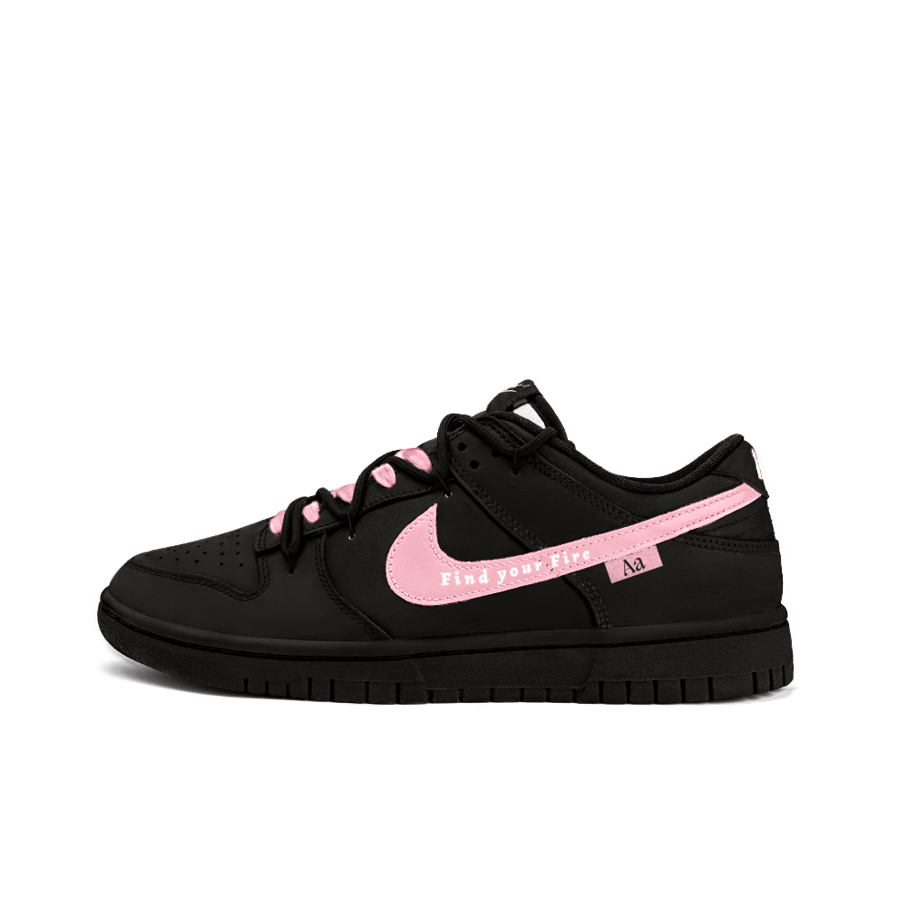 Nike Dunk Slip-Resistant Cushioning Wear-Resistant Low-Top Skateboard Shoes Unisex Black Pink