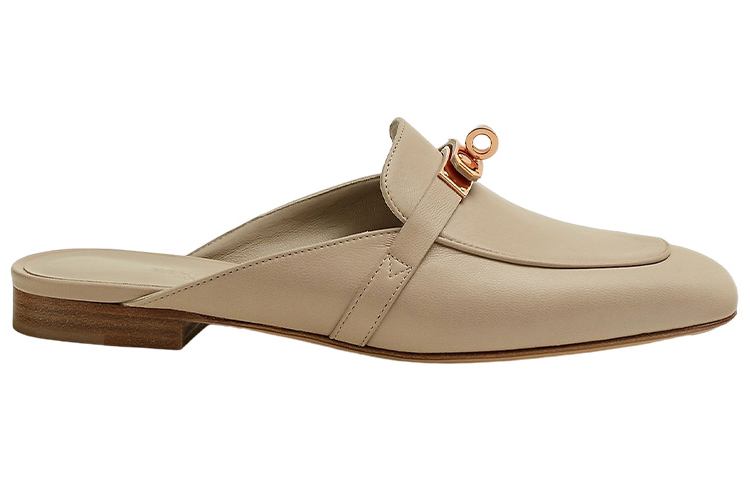 HERMES Oz Closed Toe Slippers Women's Milk Tea Gray