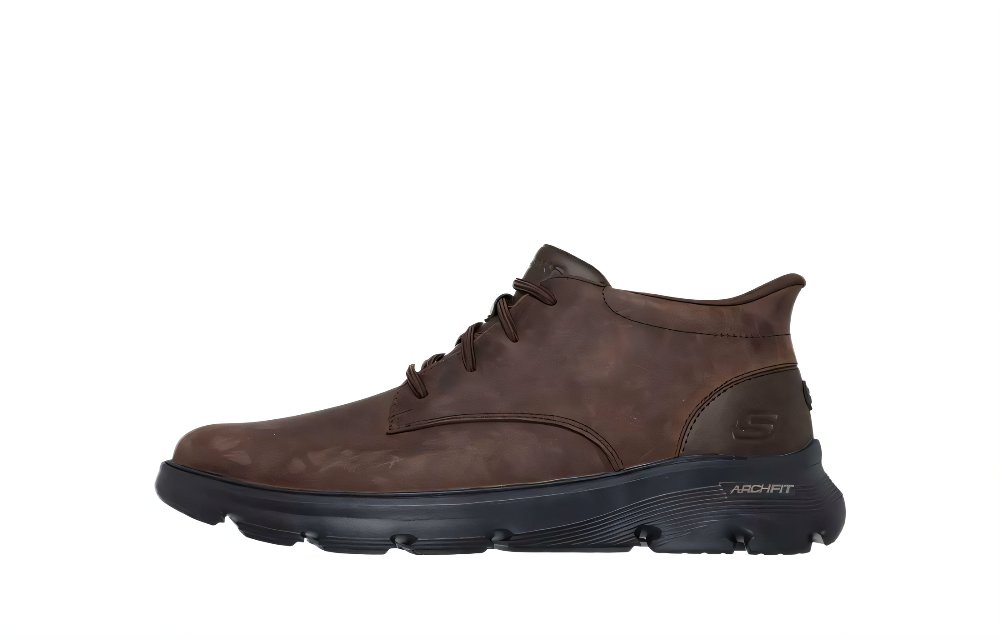 Skechers Arch Fit Abrasion Resistant Mid top Casual Shoes Men's Brown