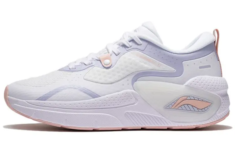 LiNing Shock Absorbers Slip Resistant Abrasion Resistant Low top Casual Shoes Women's White Blue