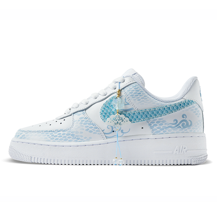 Nike Air Force 1 Abrasion-Resistant Low-Top Skateboard Shoes Women's Blue White купить в интернет-магазине Yoocart с быстрой доставкой по России.