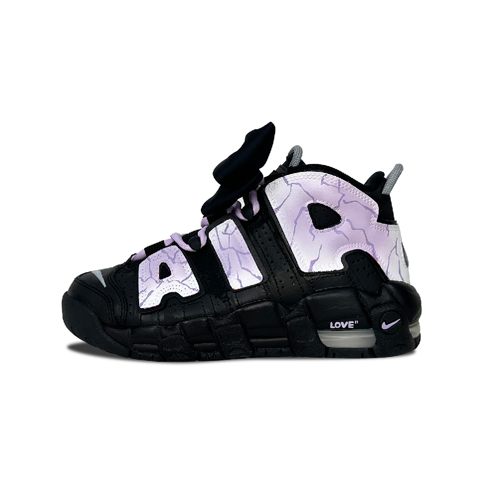 Nike Air More Uptempo Lightning Barbie Cushioning High-Top Vintage Basketball Shoes GS Black Purple
