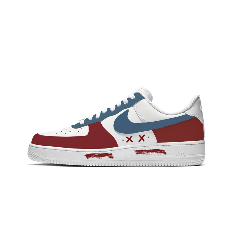Nike Air Force 1 Sunset Sea Low top Skateboard Shoes Women's White Red Blue