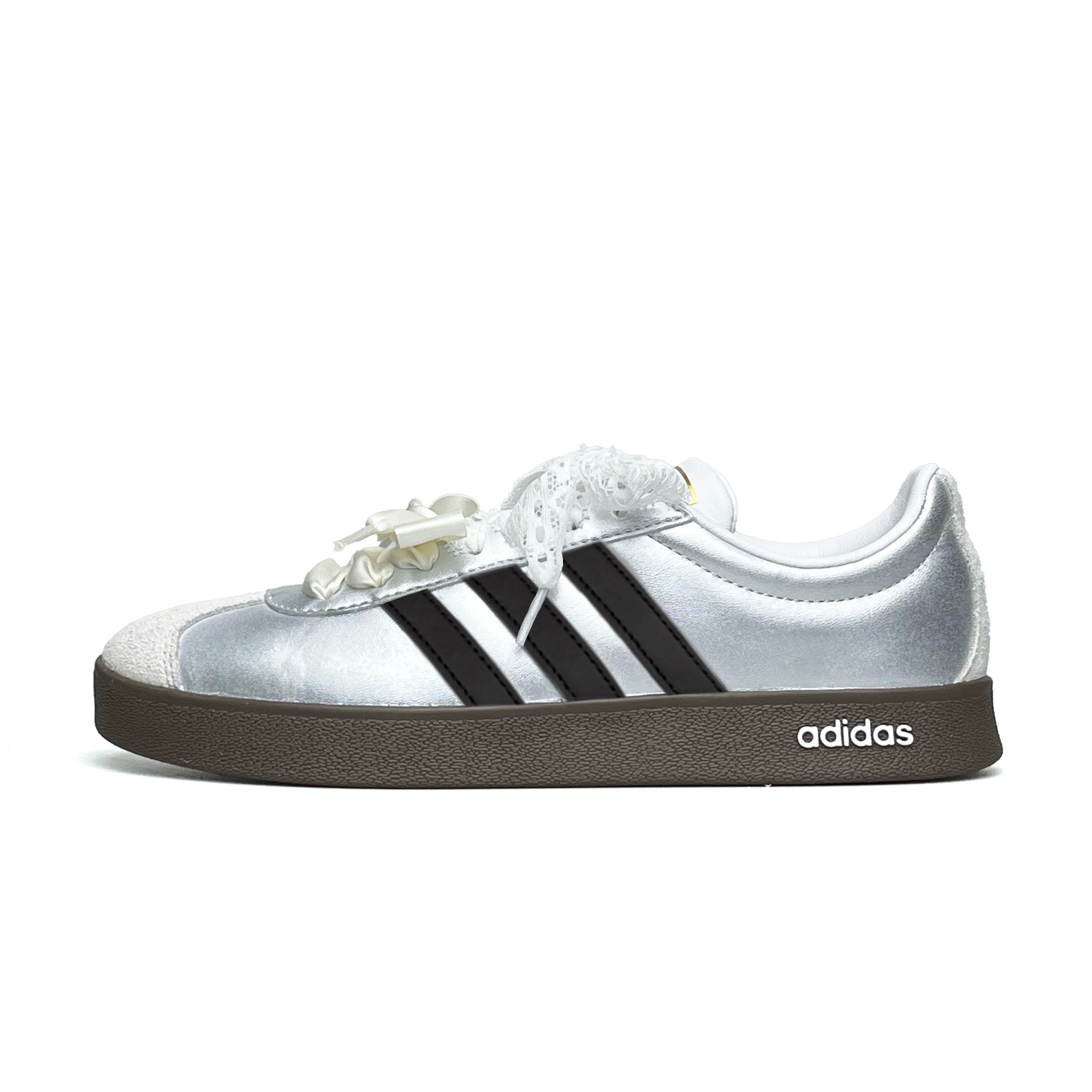 Adidas Neo VL Court 2.0 WAO Anti Slip Wear Resistant Low Top Skateboard Shoes Unisex Black Silver купить в интернет-магазине Yoocart с быстрой доставкой по России.