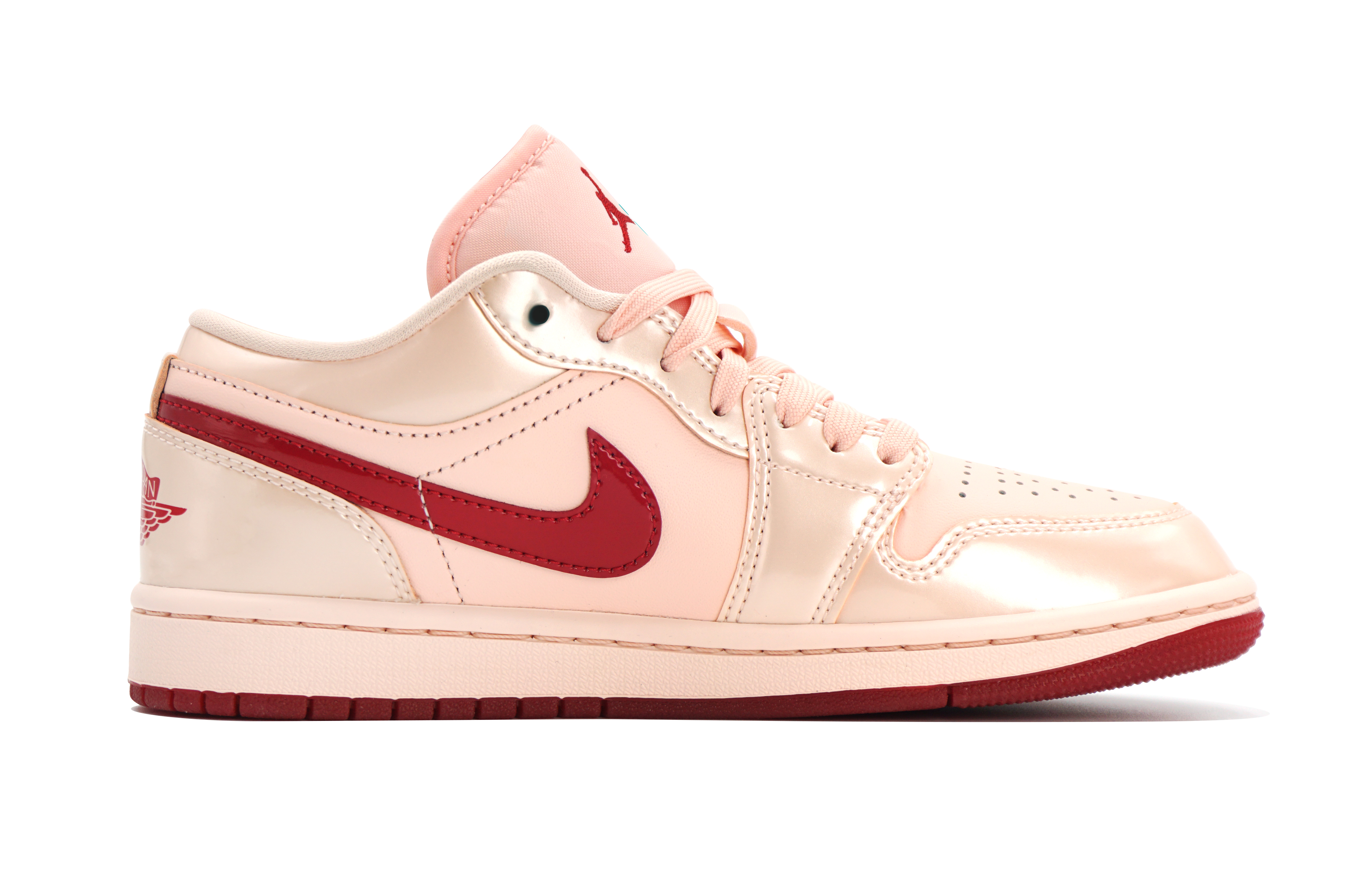 Jordan Air Jordan 1 Slip Resistant Abrasion Resistant Low top Vintage Basketball Shoes Women's Pink