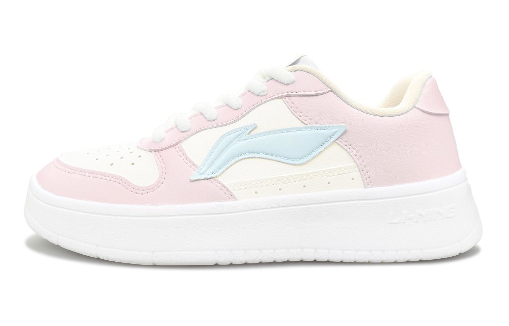 LiNing Pontoon Boats Abrasion Resistant Breathable Height Increasing Low top Skateboard Shoes Women's Blue Pink