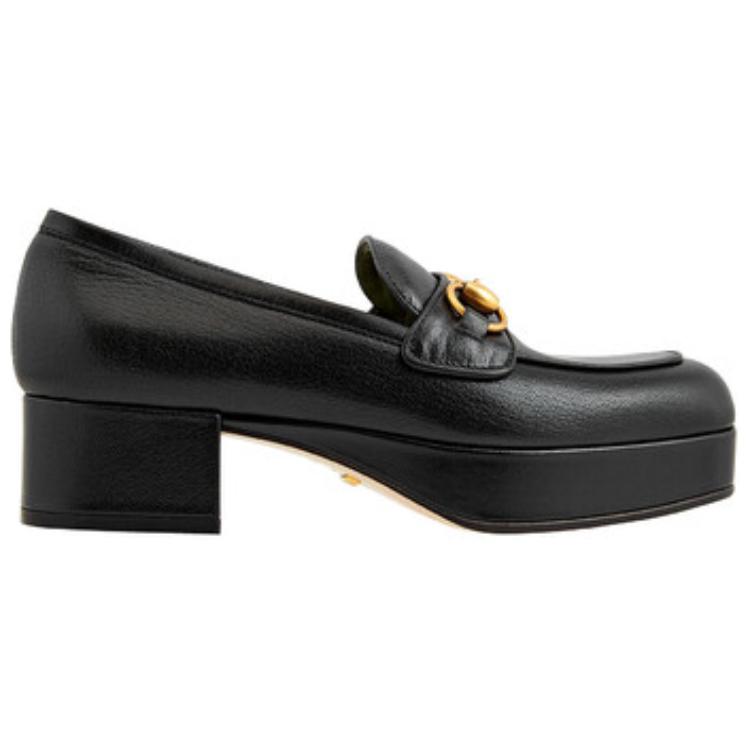 GUCCI Women's Houdan Leather Platform Loafer 'Black' Women's