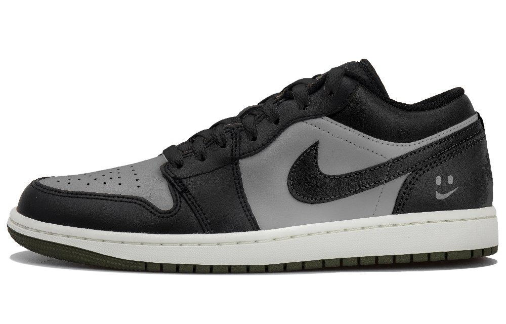 Jordan Air Jordan 1 Low Top Vintage Basketball Shoes Unisex Black Gray