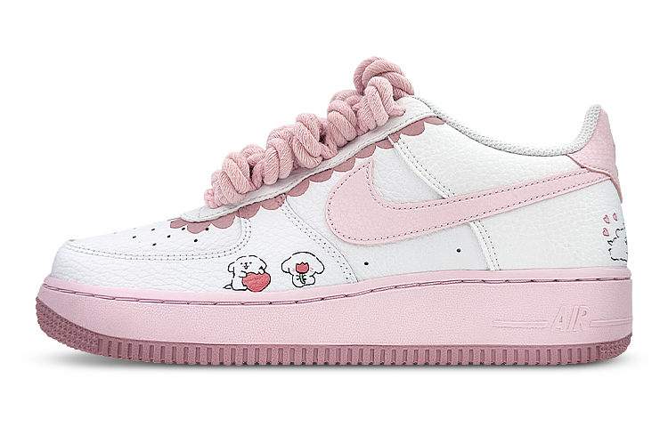 Nike Air Force 1 Low Low-Top Skateboard Shoes GS Pink White