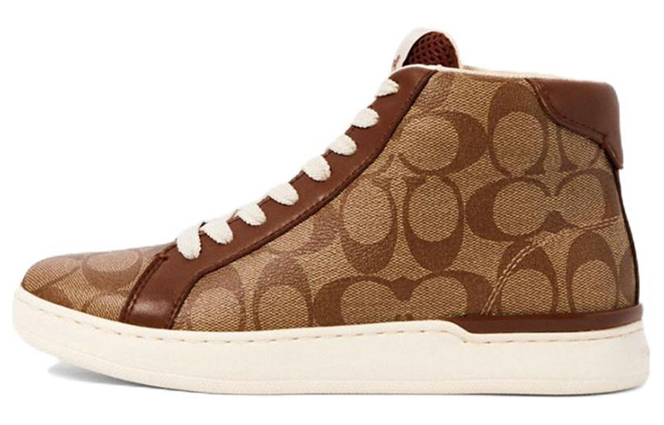 COACH High Top Stylish Skateboarding Shoes Women's Brown