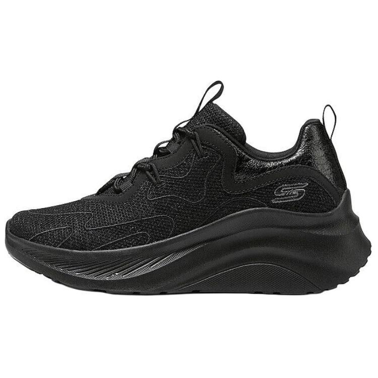 Skechers Bob's Breathable Height Increasing Low-Top Casual Shoes Women's Black