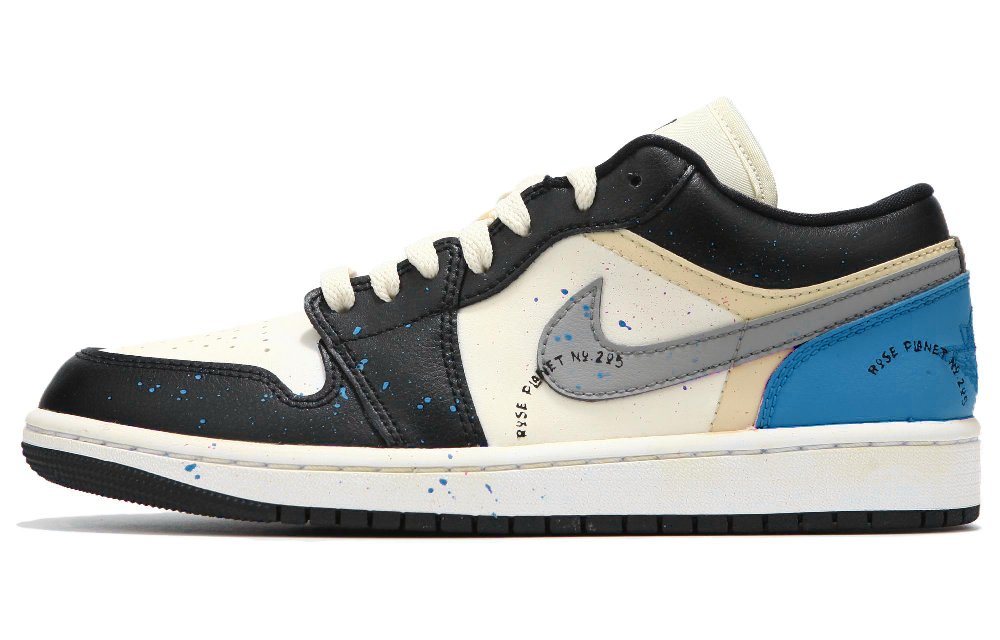 Jordan Air Jordan 1 Low Top Vintage Basketball Shoes Women's Black Blue