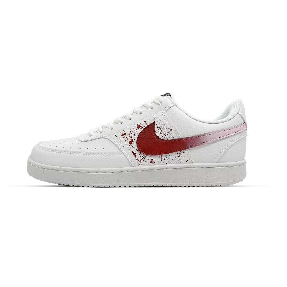 Nike Court Vision 1 Wear-resistant And Lightweight Low-Top Skateboard Shoes Men's White Red