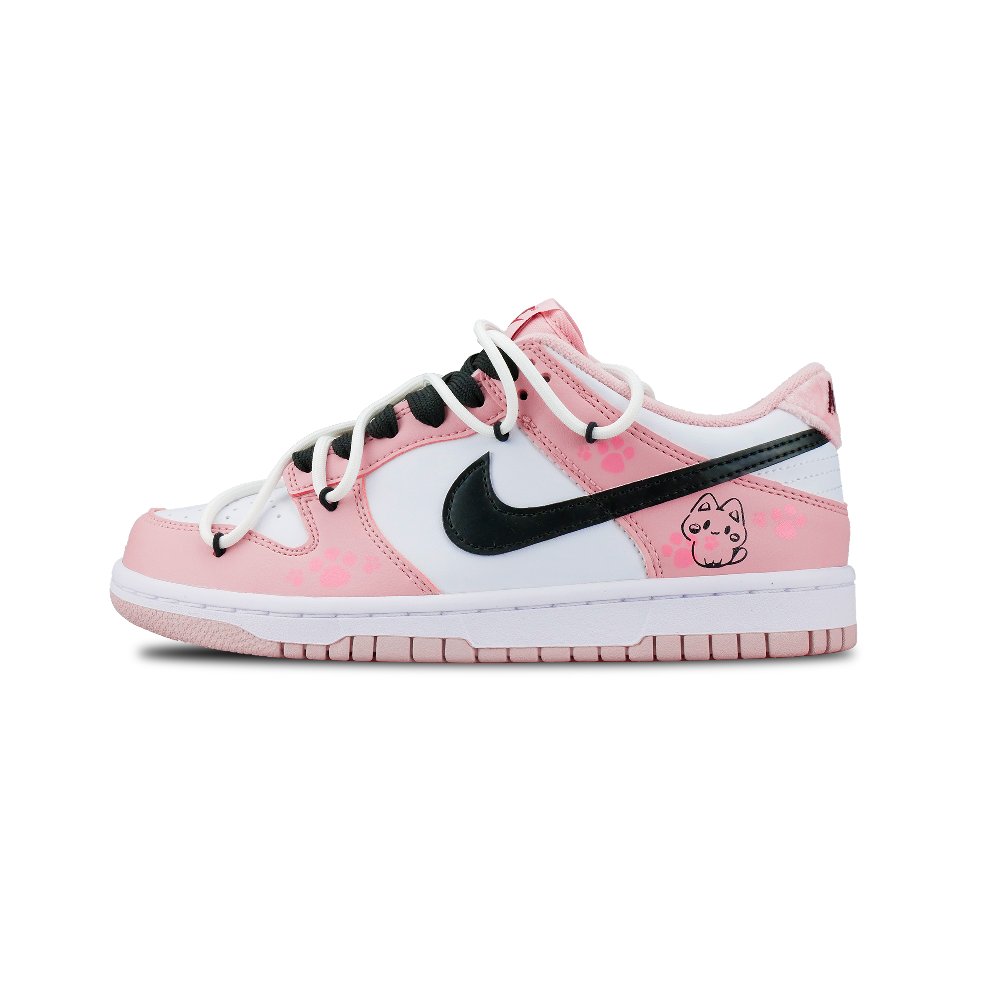 Nike Dunk Low Cute Moving Spirit Puppy Cat Anti-Slip Wear-Resistant Low-Top Skateboard Shoes GS Cherry Blossom Pink